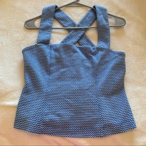 Maeve top | size Medium | blue and white